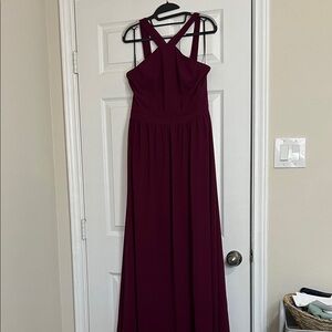 Lulu's Elegant Burgundy Maxi Dress